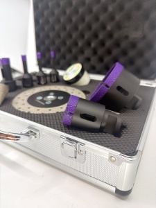 Set carote diamantate pt. gresie portelanata & piatra - diam. 6, 8, 10, 20, 35, 68 (mm), freza conica, disc taiere si ceara 3DTECH - Super PREMIUM - DXDY.NEODRILL.9SET - Img 6