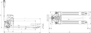 Transpalet electric, XILIN CBD15W-II LI (1.5T, 550X1150mm) - Img 3