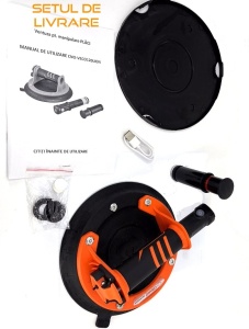 Ventuza Profesionala cu pompa ELECTRICA de vid pentru manipulare placi rugoase sau fine Ø200mm, 150kg - CNO-VECO120LION - Img 8