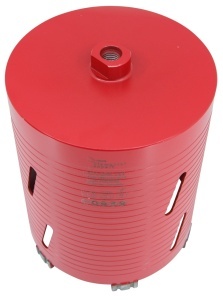 Carota diamantata Super PREMIUM ø162mm x 180mm x M16 pentru gaurire Beton armat, Zidarie, Granit - DXQZ.REDCORE.162 - Img 6