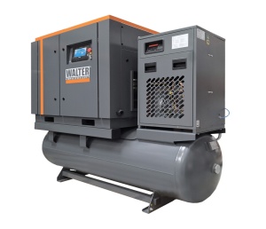 Compresor de aer profesional cu surub, cu uscator de aer - 11kW, 1500 L/min, 10bari - Rezervor 500 Litri - WLT-11/500-P-COMBO-10bar