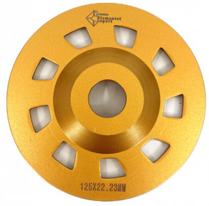 Disc cupa diamantata cu dinti alternativi pentru slefuire rapida de Beton si Abrazive 125mmx22,2mm PREMIUM - DXDY.PLCC.125 - Img 3
