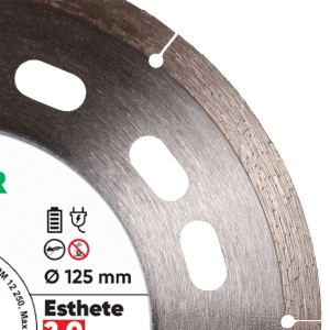 Disc diamantat DiStar Esthete 2.0 ultra-subtire pt. Gresie portelanata, placi ceramice - 125x22.23 (mm) Ultra Premium - DiStar-10126024010 - Img 2