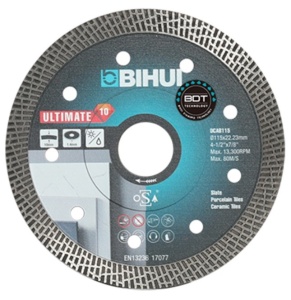 Disc Diamantat pt. Portelan, Placi ceramice, Ardezie 115x22.2 (mm) Ultimate BDT - BIHUI-DCAB115