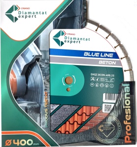 Disc DiamantatExpert LASER pt. Beton, Materiale constructii 400x25,4mm (mm) taiere uscata sau umeda, Blue Line Profesional - DXQZ.BCON.400.25 - Img 3