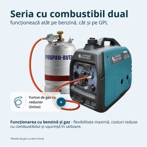 Generator de curent 3.1 kW inverter - HIBRID (GPL + benzina) - insonorizat - Konner & Sohnen - KS-3100iG-S - Img 10