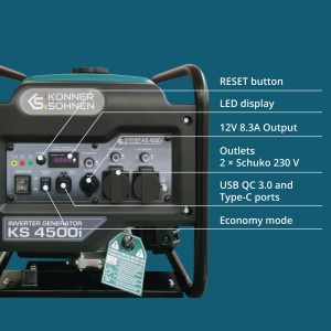 Generator de curent 4.5 kW inverter - benzina - Konner & Sohnen - KS-4500i - Img 4