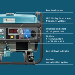 Generator de curent 5.5 kW benzina PRO - Konner & Sohnen - KS-7000 - Img 11