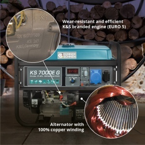 Generator de curent 5.5 kW HIBRID (GPL + Benzina) - Konner & Sohnen - KS-7000E-G - Img 12