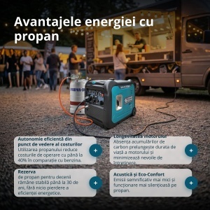 Generator de curent 5.5 kW inverter - HIBRID (GPL + benzina) - insonorizat - Konner & Sohnen - KS-5500iEG-S - Img 7