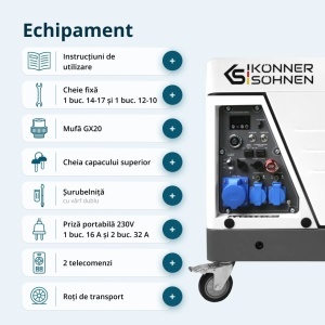 Generator de curent 6.5 kW inverter, insonorizat - DIESEL - Konner & Sohnen - KS-6500iDЕ-S-ATSR - Img 11