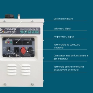 Generator de curent continuu DC 24-27.5V, 1.6 kW, max. 60A - benzina - Konner & Sohnen - KS-24VM-DC - Img 6