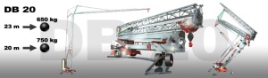 Macara autoridicatoare GRU DALBE DB20 H maxim 23.1 m L brat 23 m sarcina maxima 1600 kg