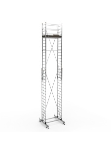 Schela mobila aluminiu telescopica 2x5(m), inaltime lucru 10 metri, o platforma 1,6x0,6(m), max 200kg/mp - CNO-SME-MEGA10