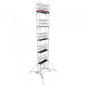 Schela Protec 0,6 x 2m, aluminiu, inaltime lucru 11.3m, inaltime schela 10.45m, inaltime platforma 9.3m (0+2+4+(3*3)+(4*Stabilizatoare)) - Img 2