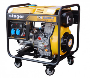 Stager YDE6500E Generator open frame 4.5kW, monofazat, diesel, pornire la cheie - Img 1
