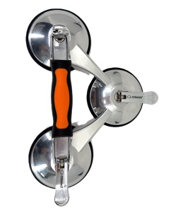 Ventuza tripla pt. gresie, sticla, faianta profesionala cu corp din Aluminiu Ø123mm, 160kg - CNO-ALUV3 - Img 4