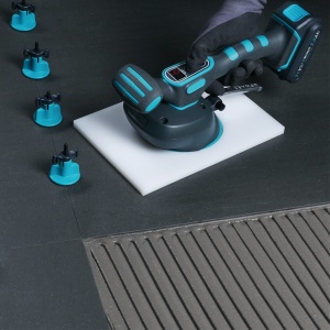 Vibrator profesional cu ventuza si variator de turatii digital pt. placi ceramice (2 acumulatori inclusi) - BIHUI-LFTBA-plus - Img 2