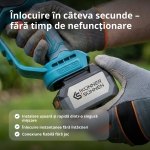 Acumulator litiu 20V, 4Ah - Konner & Sohnen - KS 20V4-1 - Img 6