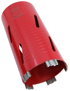 Carota diamantata Super PREMIUM ø102mm x 180mm x M16 pentru gaurire Beton armat, Zidarie, Granit - DXQZ.REDCORE.102 - Img 5