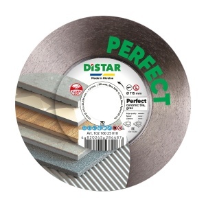 Disc diamantat DiStar Perfect pt. Gresie portelanata, placi ceramice - 115x22.23 (mm) Super Premium - DiStar-10216025018
