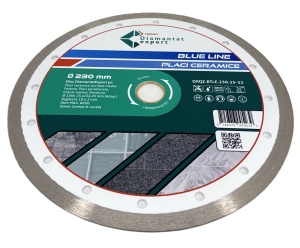 Disc DiamantatExpert pt. Ceramica, Gresie Portelanata de Duritate Medie, Placi 200x25,4/22.23(ring) (mm) taiere uscata sau umeda, Blue Line Profesional - DXQZ.BTLE.200.25-22 - Img 2