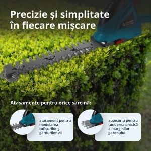 Foarfecă 2 în 1 pentru iarbã si gard viu fără fir KS SHT-20V - Img 5