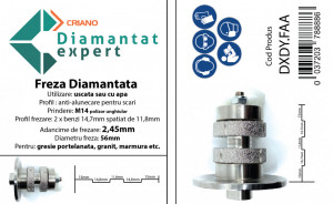 Freza Diamantata pt. canale anti-alunecare pt. trepte, scari - Gresie, Marmura, Granit - DXDY.FAA - Img 6