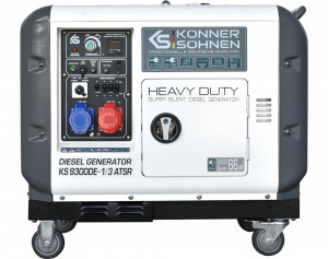 Generator de curent 7.5 kW diesel - Heavy Duty - insonorizat - Konner & Sohnen - KS-9300DE-1/3-ATSR-Super-Silent - Img 7