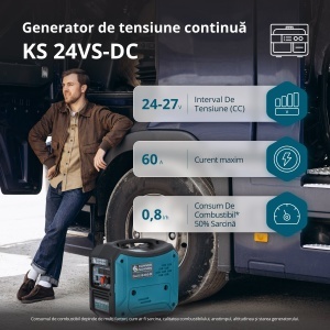 Generator de curent continuu DC 24-27V, 1.6 kW, max. 60A - benzina - Konner & Sohnen - KS-24VS-DC - Img 2