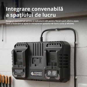 Încărcător dublu pentru baterii reîncărcabile 20V KS C45A-2 - Img 9