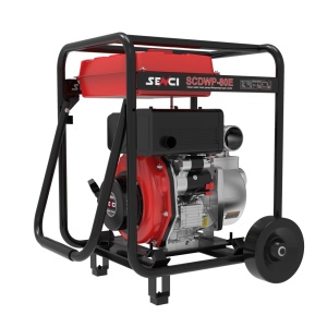 Motopompa ape curate SENCI SCDWP-80E diam. 3″ Diesel, DE, rezervor 12.5L, roti transport - Img 2