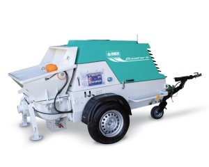 Pompa beton Imer BOOSTER 15 R Yanmar Stage V 28.4 cp debit 2-15 mc/h – remorcabila (doar pompa)