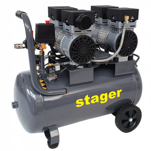 Stager HM0.75x2JW/50 compresor aer, 50L, 8bar, 270L/min, monofazat, angrenare directa, silentios - Img 2