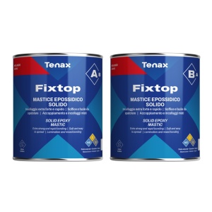 Adeziv / mastic epoxy solid colorat, pt. ceramica, piatra naturala si quartz - Fixtop part A+B, 1kg - Img 1