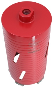 Carota diamantata Super PREMIUM ø102mm x 180mm x M16 pentru gaurire Beton armat, Zidarie, Granit - DXQZ.REDCORE.102 - Img 2