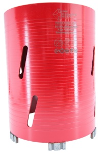 Carota diamantata Super PREMIUM ø152mm x 180mm x M16 pentru gaurire Beton armat, Zidarie, Granit - DXQZ.REDCORE.152 - Img 3