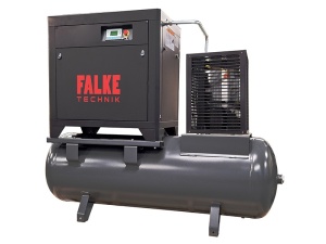 Compresor de aer profesional cu surub cu uscator de aer - 15kW, 2250 L/min, 8-10-13bari - Rezervor 500litri - Falke-FKTG-P-15-500LCOMBO