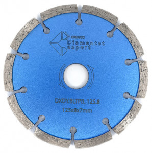 Disc diamantat pentru taiere de rosturi de dilatare in Beton si Sapa 125x22,2mm cu grosime de 8mm Standard Profesional - BlueLine - DXDY.ROST.125.8 - Img 1