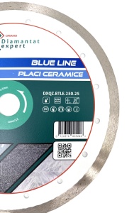 Disc DiamantatExpert pt. Ceramica, Gresie Portelanata de Duritate Medie, Placi 250x25,4mm (mm) taiere umeda, Blue Line Profesional - DXQZ.BTLE.250.25 - Img 3