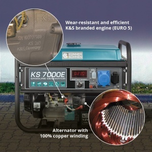 Generator de curent 5.5 kW benzina PRO - Konner & Sohnen - KS-7000E - Img 10