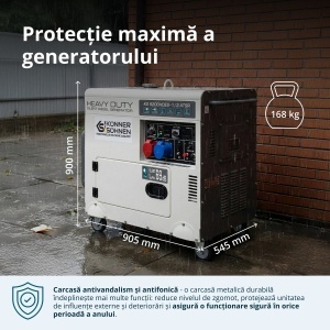 Generator de curent 7.5 kW diesel - Heavy Duty - insonorizat - Konner & Sohnen - KS-9200DE-1/3-HD-ATSR-Silent - Img 9