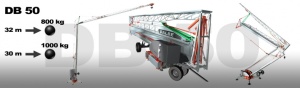 Macara autoridicatoare GRU DALBE DB50 H maxim 28.2 m L brat 32 m sarcina maxima 2600 kg
