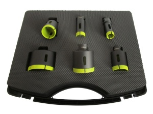 Set 6 carote diamantate pt. gresie portelanata & piatra - diam. 20, 25, 35, 40, 50, 68 (mm) - Super Premium - DXDH.80406.Satz6.20-68