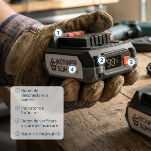 Acumulator litiu 20V, 2Ah - Konner & Sohnen - KS 20V2-1 - Img 8