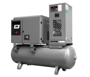 Compresor de aer profesional cu surub, cu invertor si uscator de aer - 3.7kW, 400 L/min, 10bari - Rezervor 300 litri - Falke-FFTG-3.7-300L-10b-400VCOMBO