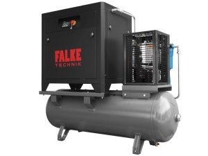 Compresor de aer profesional cu surub cu uscator de aer - 5.5kW, 850 L/min, 8-10-13bari - Rezervor 300litri - Falke-FKVTG-KS-5.5-300LCOMBO