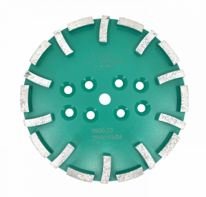Disc cu segmenti diamantati pt. slefuire pardoseli - segment dur - Verde - 250 mm - prindere 19mm - DXDY.8500.250.23 - Img 1
