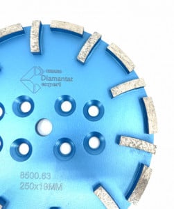 Disc cu segmenti diamantati pt. slefuire pardoseli - segment fin - Albastru - 250 mm - prindere 19mm - DXDY.8500.250.63 - Img 2