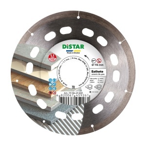 Disc diamantat DiStar Esthete foarte subtire pt. Gresie portelanata, placi ceramice - 115x22.23 (mm) Ultra Premium - DiStar-11115421009